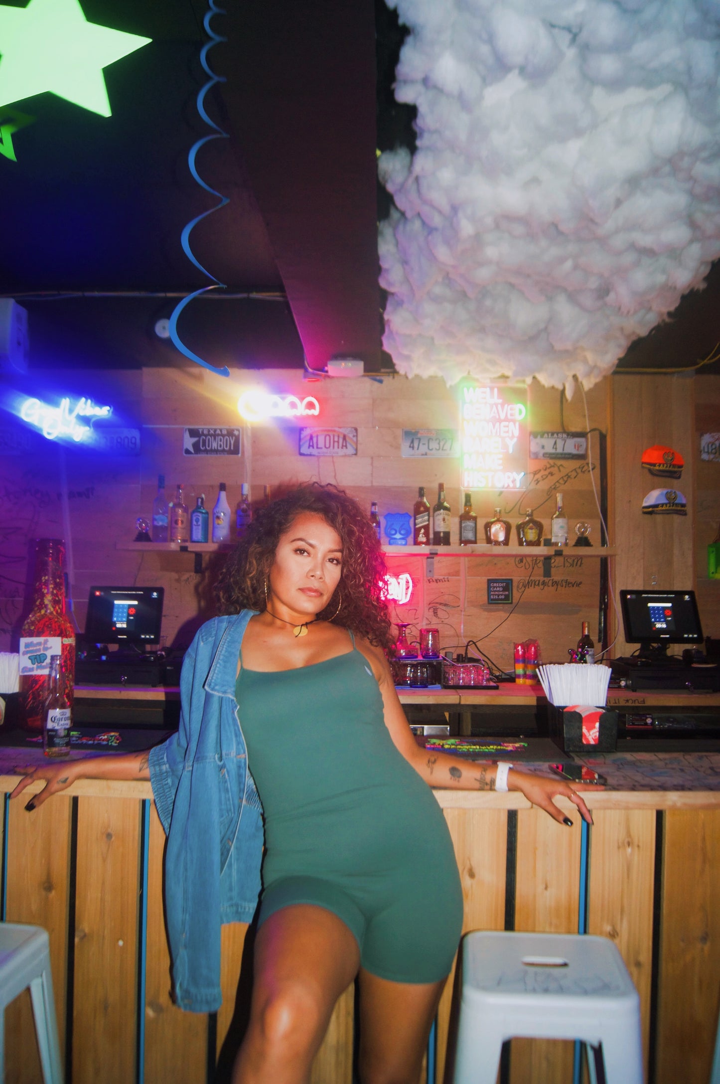 Hunter green one-piece